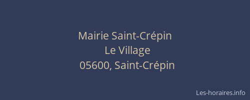 Mairie Saint-Crépin