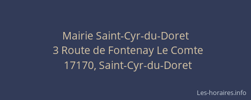 Mairie Saint-Cyr-du-Doret