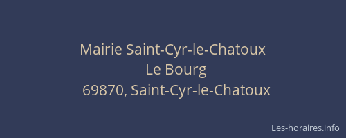 Mairie Saint-Cyr-le-Chatoux