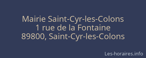 Mairie Saint-Cyr-les-Colons