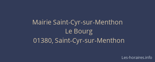 Mairie Saint-Cyr-sur-Menthon