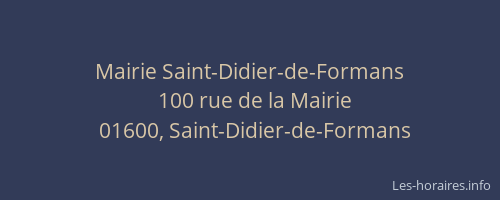 Mairie Saint-Didier-de-Formans