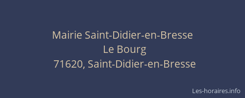 Mairie Saint-Didier-en-Bresse