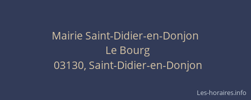Mairie Saint-Didier-en-Donjon