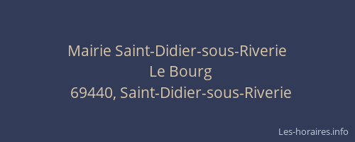 Mairie Saint-Didier-sous-Riverie