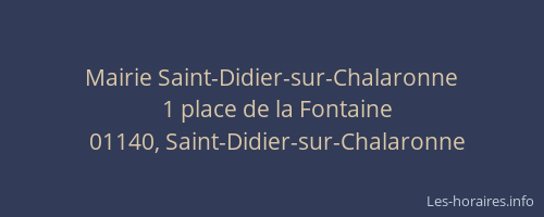 Mairie Saint-Didier-sur-Chalaronne