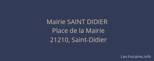 Mairie SAINT DIDIER