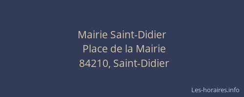 Mairie Saint-Didier