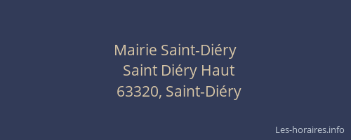Mairie Saint-Di&eacute;ry