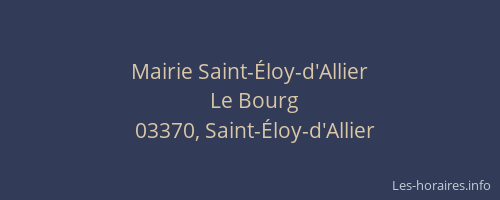 Mairie Saint-Éloy-d'Allier