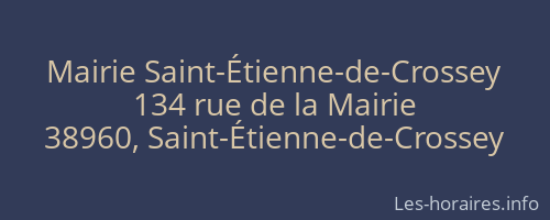 Mairie Saint-Étienne-de-Crossey