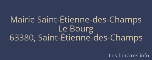 Mairie Saint-Étienne-des-Champs