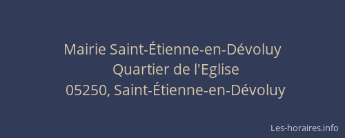 Mairie Saint-Étienne-en-Dévoluy