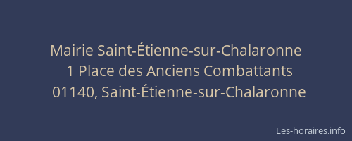 Mairie Saint-Étienne-sur-Chalaronne