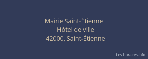 Mairie Saint-Étienne