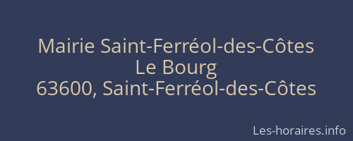 Mairie Saint-Ferréol-des-Côtes