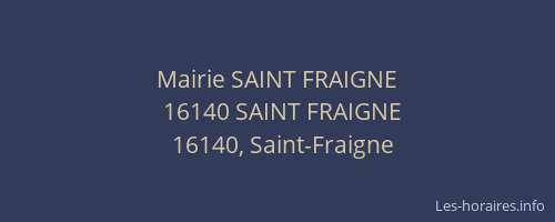 Mairie SAINT FRAIGNE
