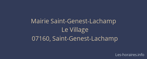 Mairie Saint-Genest-Lachamp