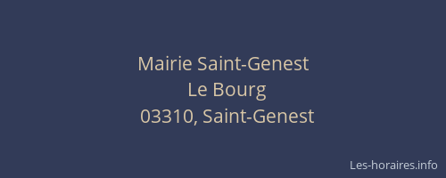 Mairie Saint-Genest