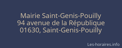 Mairie Saint-Genis-Pouilly