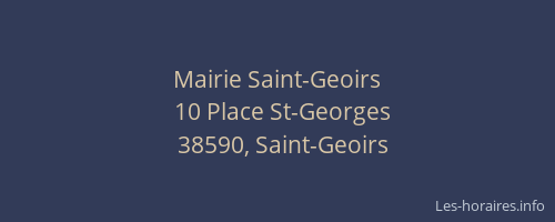 Mairie Saint-Geoirs