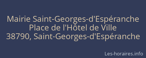 Mairie Saint-Georges-d'Espéranche