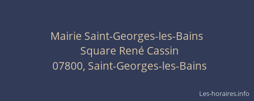 Mairie Saint-Georges-les-Bains
