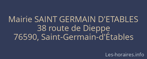 Mairie SAINT GERMAIN D'ETABLES