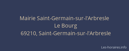Mairie Saint-Germain-sur-l'Arbresle