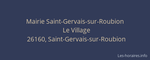 Mairie Saint-Gervais-sur-Roubion