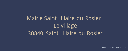 Mairie Saint-Hilaire-du-Rosier