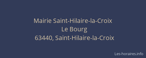 Mairie Saint-Hilaire-la-Croix