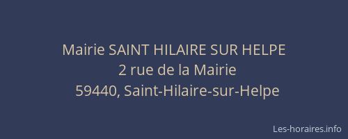 Mairie SAINT HILAIRE SUR HELPE