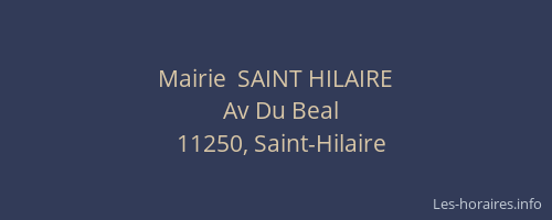 Mairie  SAINT HILAIRE