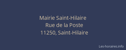 Mairie Saint-Hilaire