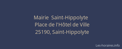Mairie  Saint-Hippolyte