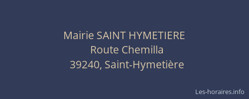 Mairie SAINT HYMETIERE