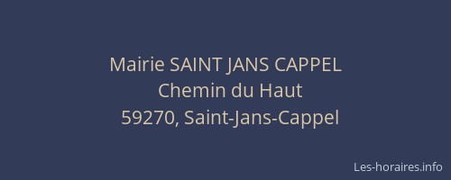 Mairie SAINT JANS CAPPEL