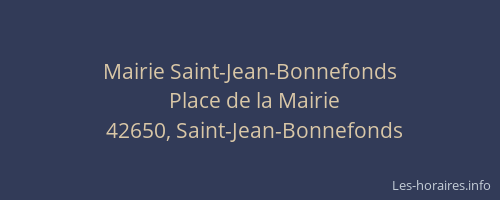 Mairie Saint-Jean-Bonnefonds
