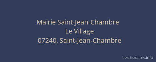 Mairie Saint-Jean-Chambre