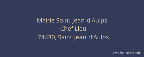 Mairie Saint-Jean-d'Aulps