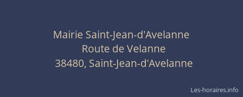 Mairie Saint-Jean-d'Avelanne