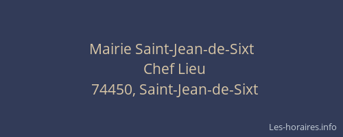 Mairie Saint-Jean-de-Sixt