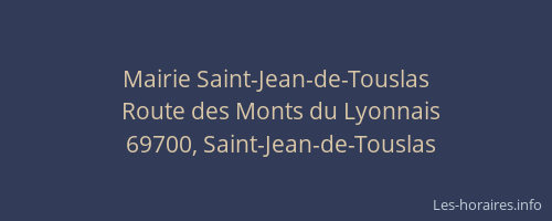 Mairie Saint-Jean-de-Touslas