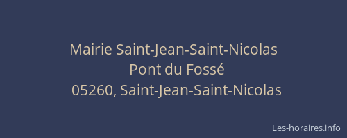 Mairie Saint-Jean-Saint-Nicolas