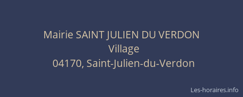 Mairie SAINT JULIEN DU VERDON