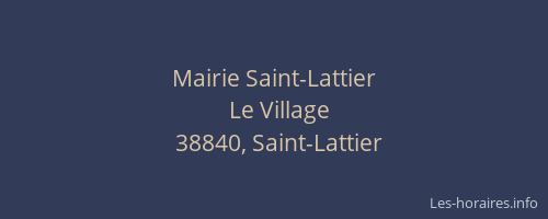 Mairie Saint-Lattier