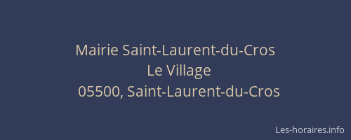 Mairie Saint-Laurent-du-Cros