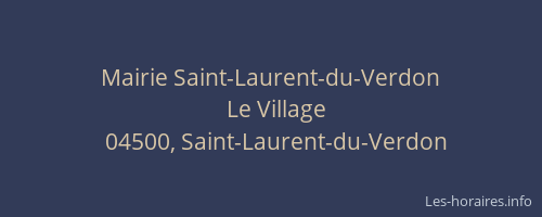 Mairie Saint-Laurent-du-Verdon