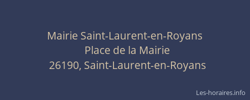 Mairie Saint-Laurent-en-Royans